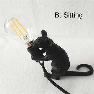 Modern LED Table Lights Resin Animal Rat Cat Squirrel LED Night Lights Mouse Table Lamps Home Decor Desk Lamp Lighting Fixtures