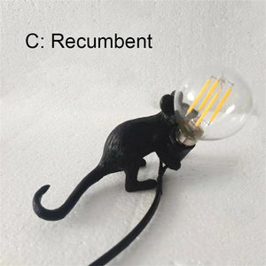 Modern LED Table Lights Resin Animal Rat Cat Squirrel LED Night Lights Mouse Table Lamps Home Decor Desk Lamp Lighting Fixtures