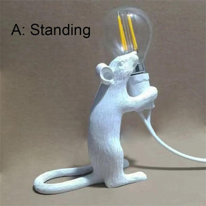 Modern LED Table Lights Resin Animal Rat Cat Squirrel LED Night Lights Mouse Table Lamps Home Decor Desk Lamp Lighting Fixtures