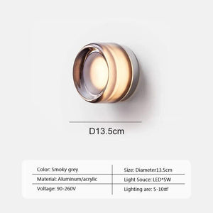 Modern LED Wall Lamp Amber Jelly Small Wall Sconces Bedside Room Decor Light Living Room Hotel Aisle Smoke Grey Lighting Fixture