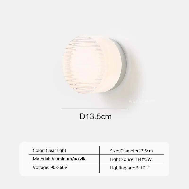 Modern LED Wall Lamp Amber Jelly Small Wall Sconces Bedside Room Decor Light Living Room Hotel Aisle Smoke Grey Lighting Fixture