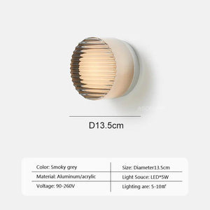 Modern LED Wall Lamp Amber Jelly Small Wall Sconces Bedside Room Decor Light Living Room Hotel Aisle Smoke Grey Lighting Fixture