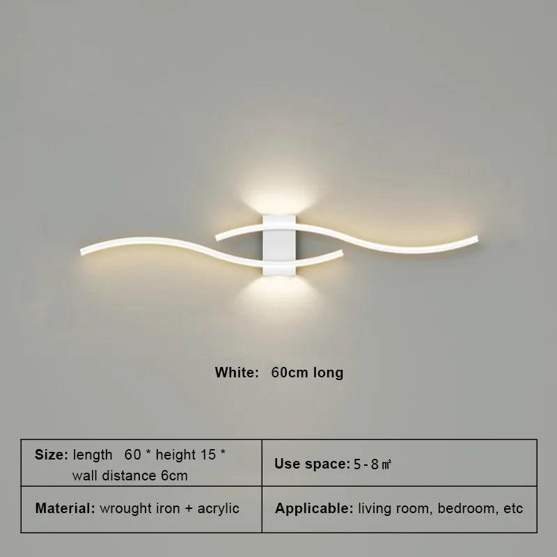 Modern LED Wall Lamp Long Strip Wall Light TV Background Decorative Indoor Lighting For Bedroom Living Room Home Fixture