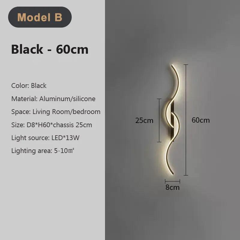 Modern LED Wall Lamp Long Strip Wall Light TV Background Decorative Indoor Lighting For Bedroom Living Room Home Fixture