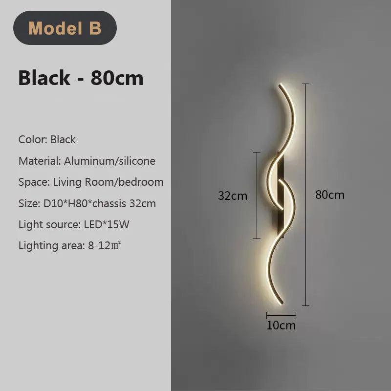 Modern LED Wall Lamp Long Strip Wall Light TV Background Decorative Indoor Lighting For Bedroom Living Room Home Fixture