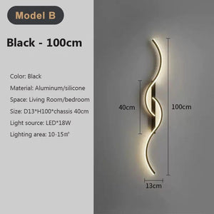 Modern LED Wall Lamp Long Strip Wall Light TV Background Decorative Indoor Lighting For Bedroom Living Room Home Fixture