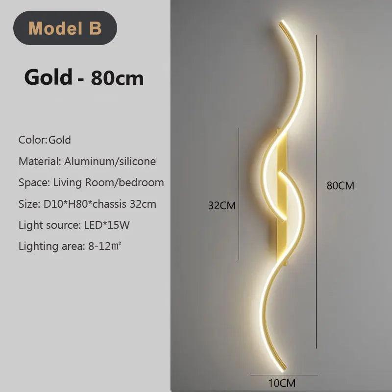 Modern LED Wall Lamp Long Strip Wall Light TV Background Decorative Indoor Lighting For Bedroom Living Room Home Fixture