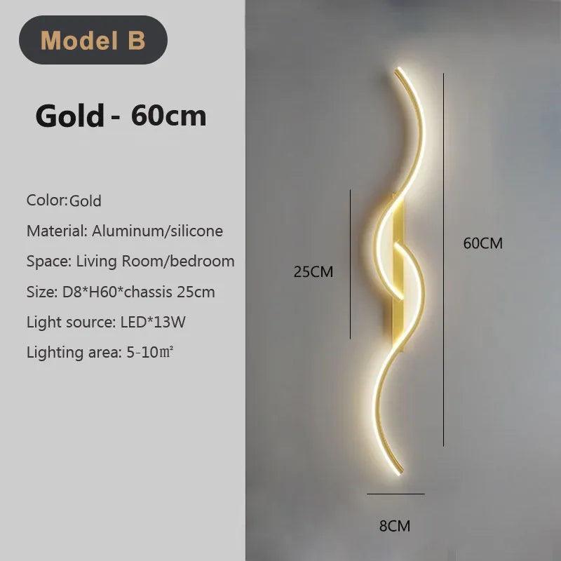 Modern LED Wall Lamp Long Strip Wall Light TV Background Decorative Indoor Lighting For Bedroom Living Room Home Fixture