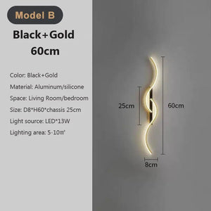 Modern LED Wall Lamp Long Strip Wall Light TV Background Decorative Indoor Lighting For Bedroom Living Room Home Fixture