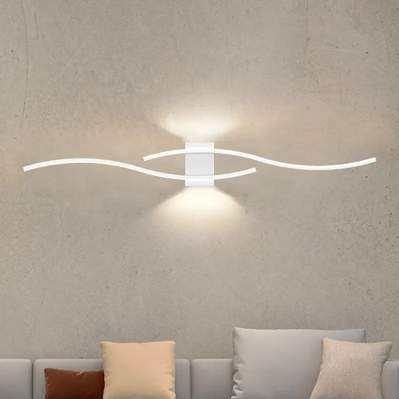 Modern LED Wall Lamp Long Strip Wall Light TV Background Decorative Indoor Lighting For Bedroom Living Room Home Fixture