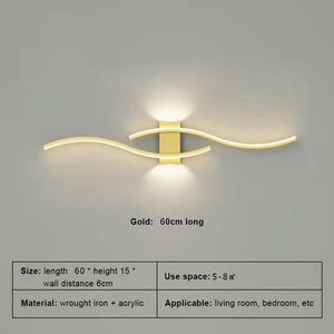 Modern LED Wall Lamp Long Strip Wall Light TV Background Decorative Indoor Lighting For Bedroom Living Room Home Fixture