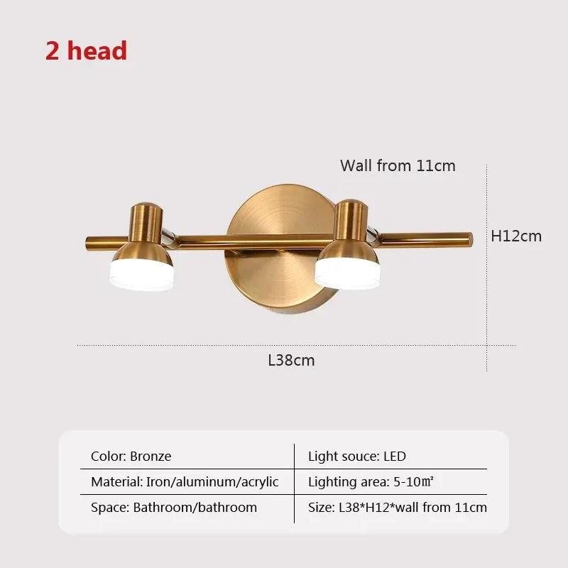 Modern LED Wall Lamp Mirror Headlight For Bathroom Bedroom Home Decor Fixtures Makeup Lustre Simple Wall Sconce AC 110V220V