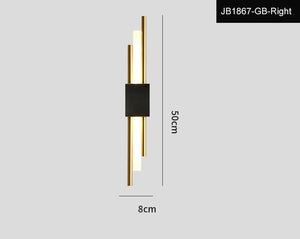 Modern LED Wall Lamp Stylish Gold Pipe Acrylic Lampshade for Living Room Corridor Bedroom Sconces Light Fixture 21/42/47/72 CM