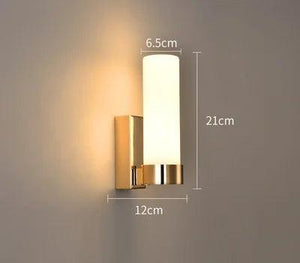 Modern LED Wall Lamp Stylish Gold Pipe Acrylic Lampshade for Living Room Corridor Bedroom Sconces Light Fixture 21/42/47/72 CM