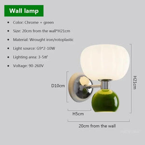 Modern LED Wall Lamps Cream Breeze Pumpkin Sconces G9 Bulb For Bedroom Bedsides Study Living Room Hallway Dining Room Lighting