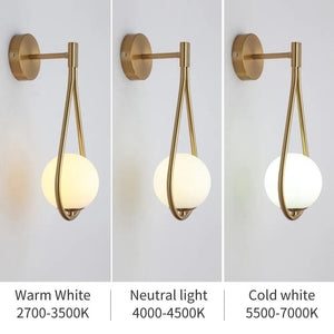 Modern LED Wall Lamps Metal Living Room Lamp Fashion Nordic Bedside Glass Wall Lamp Bedroom Decoration Lighting