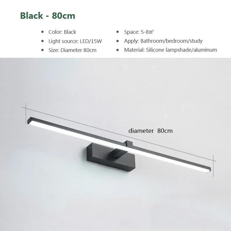 Modern LED Wall Light Bathroom Hardwares Wall Lamp Three Colors Lights Aluminum Led Bathroom Bath Mirror Line Lamp