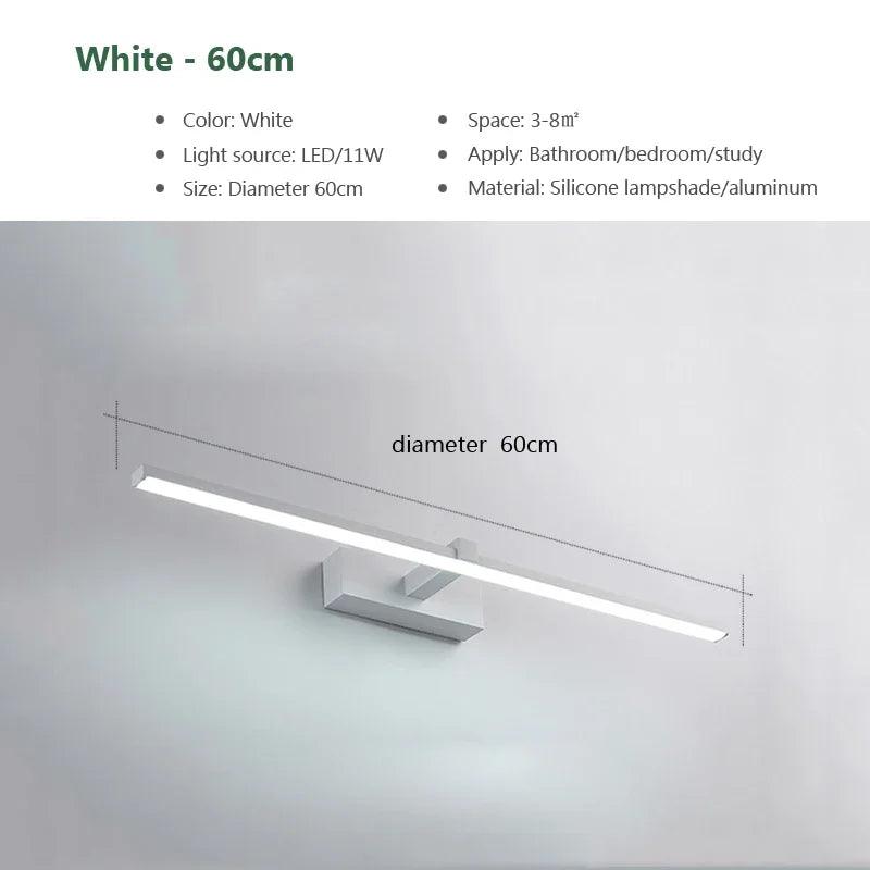 Modern LED Wall Light Bathroom Hardwares Wall Lamp Three Colors Lights Aluminum Led Bathroom Bath Mirror Line Lamp