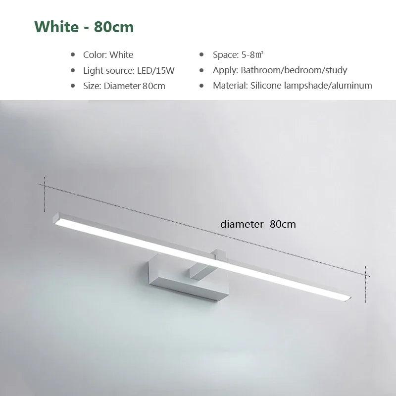 Modern LED Wall Light Bathroom Hardwares Wall Lamp Three Colors Lights Aluminum Led Bathroom Bath Mirror Line Lamp