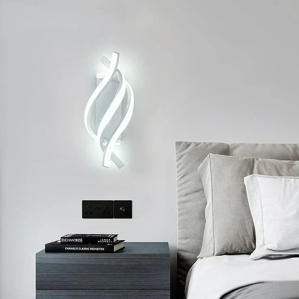 Modern LED Wall Light Curved Design Spiral Wall Lamp for Living Room Bedroom Bedside Aisle Home Decor Indoor Sconce Lighting