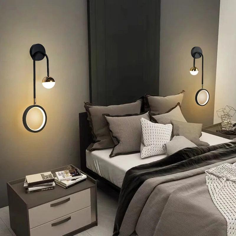 Modern Led Interior Wall Light Headboards Round Ball Background Wall Lamp Aisle Living Room Nordic Creative Decoration WallLamps