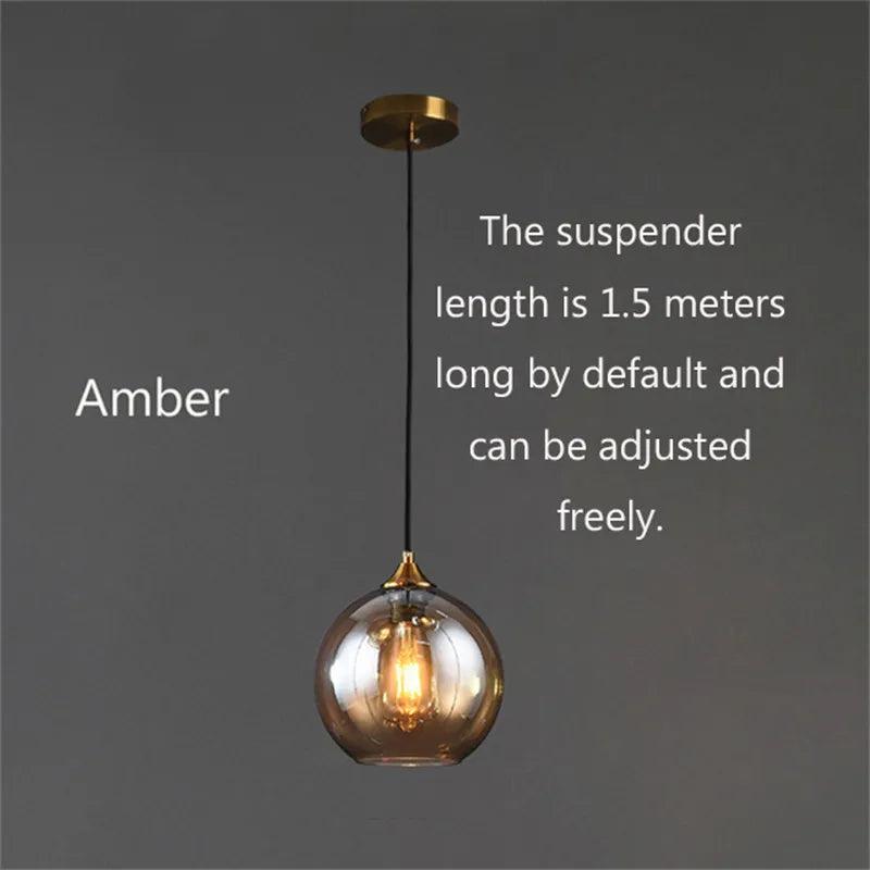 Modern Led Pendant Lamp Nordic Restaurant Bar Glass Pendant Lights for Living Room Fixtures Home Decor Bedroom Bedside Lighting