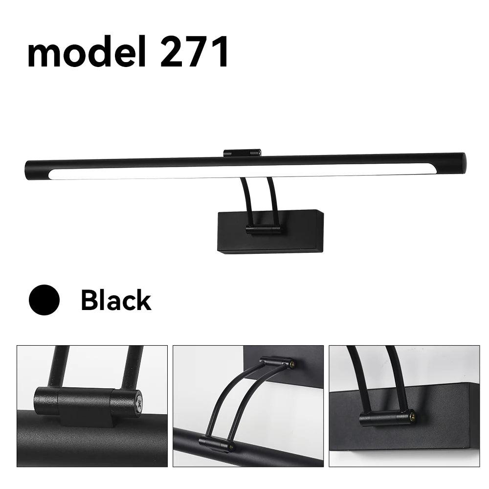 Modern Led Wall Lamp 8W 30cm AC90-260V Wall Mounted Wall Light Fixture Bathroom Mirror Light Sconce Black Copper