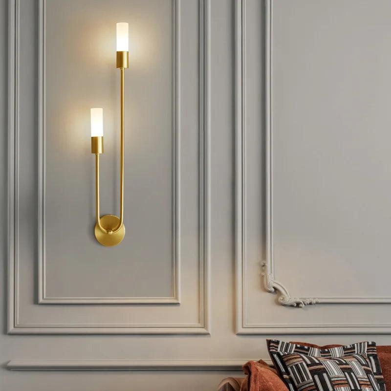 Modern Led Wall Light Gold Indoor Decor Vanity Lamparas De Pared Sconce Long Strip Nordic Living Room Kitchen Hall Bedroom Lamp