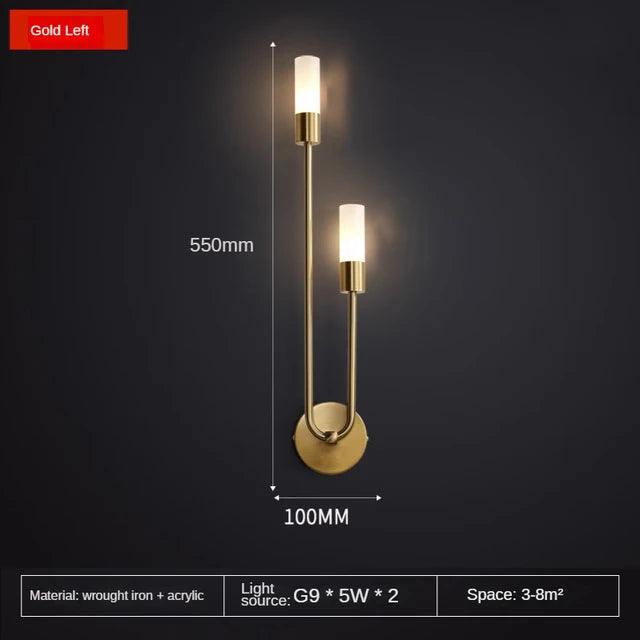 Modern Led Wall Light Gold Indoor Decor Vanity Lamparas De Pared Sconce Long Strip Nordic Living Room Kitchen Hall Bedroom Lamp