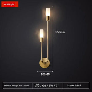 Modern Led Wall Light Gold Indoor Decor Vanity Lamparas De Pared Sconce Long Strip Nordic Living Room Kitchen Hall Bedroom Lamp