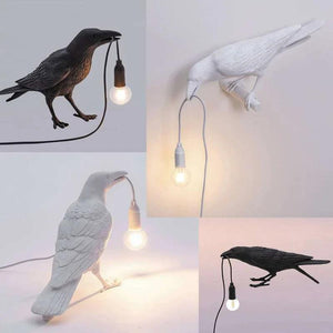 Modern Lucky Bird Table Lamp Bedroom Bedside Living Room Table Lights Resin Animal Lively Home Decor Lighting Fixture Wall Lamp