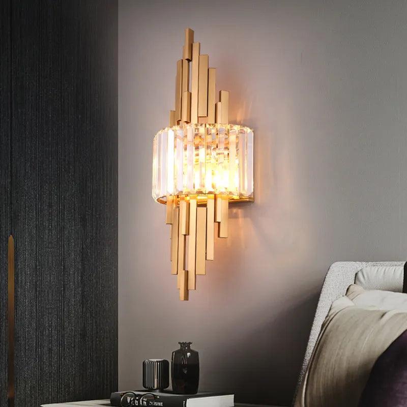 Modern Luxury Hardware Crystal Wall Lamp For Living Room Tv Bedroom Night Lighting Study Decoration Home Indoor Fixtures