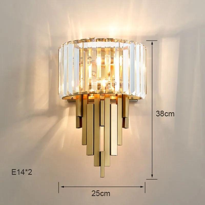 Modern Luxury Hardware Crystal Wall Lamp For Living Room Tv Bedroom Night Lighting Study Decoration Home Indoor Fixtures