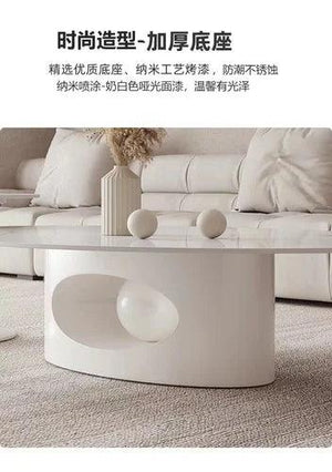 Modern Marble Effect Coffee Tables Luxury Legs Metal Nordic Oval Side Table White Premium Table Basses De Salon Home Furniture