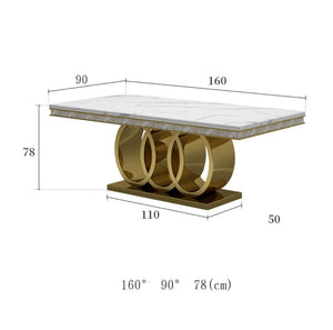 Modern Mild luxury marble dining tables and rectangular simple small apartment6People10Dining table in Renren restaurant