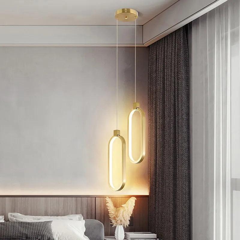 Modern Minimalist LED Pendant Light Chandelier For Bedroom Restaurant Living Room Gold Black Hanging Lamp Decoration Lustre