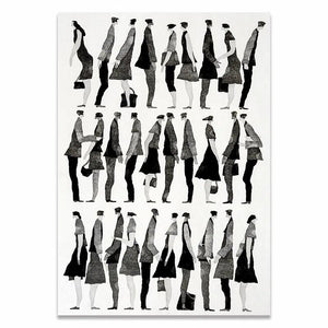 Modern Nordic Black White Abstract Characters Fashion Poster Painting Canvas Print Art Wall Picture Porch Living Room Home Decor