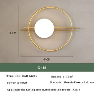 Modern Nordic LED Lustre Golden Black Wall Lamp Indoor Lighting Fixtures for Bedroom Living Room Wall Sconce Wall Lights