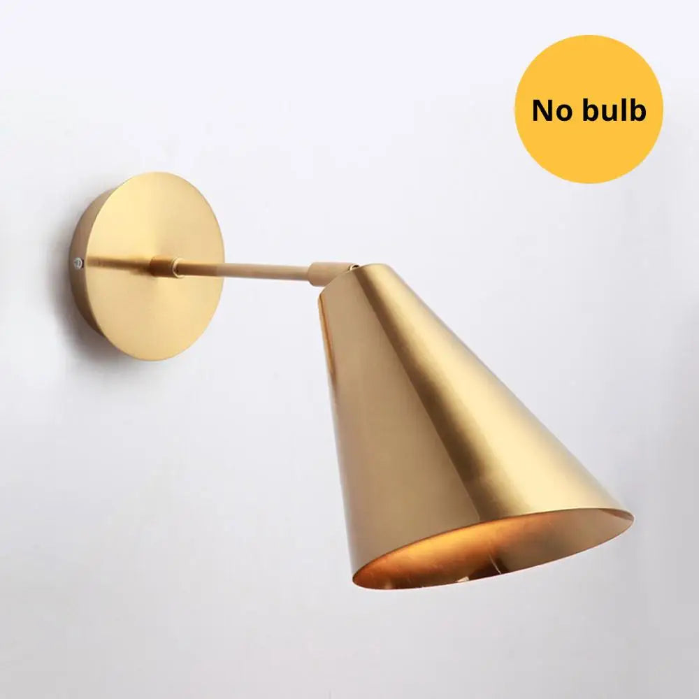 Modern Nordic Wall Light Lamp for Corridor Bedside Living Room Bedroom Iron Art Adjustable Plating E27 Base Head Sconce Fixture