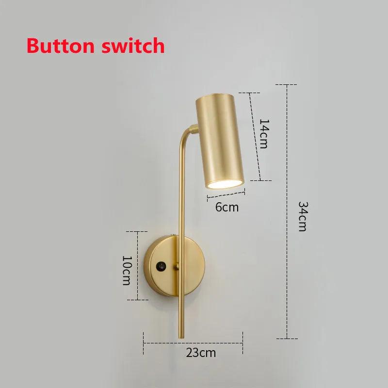 Modern Rotatable Wall Lamp Living Room Background LED Wall Light Bedroom Bedside Light Aisle Long Pole Switch Lamp