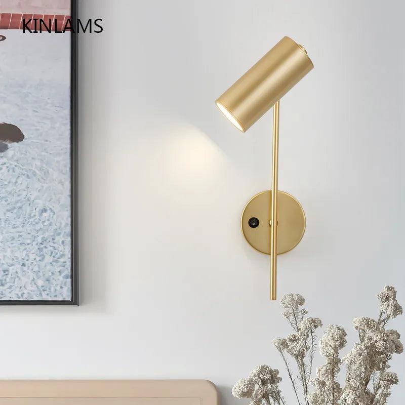 Modern Rotatable Wall Lamp Living Room Background LED Wall Light Bedroom Bedside Light Aisle Long Pole Switch Lamp