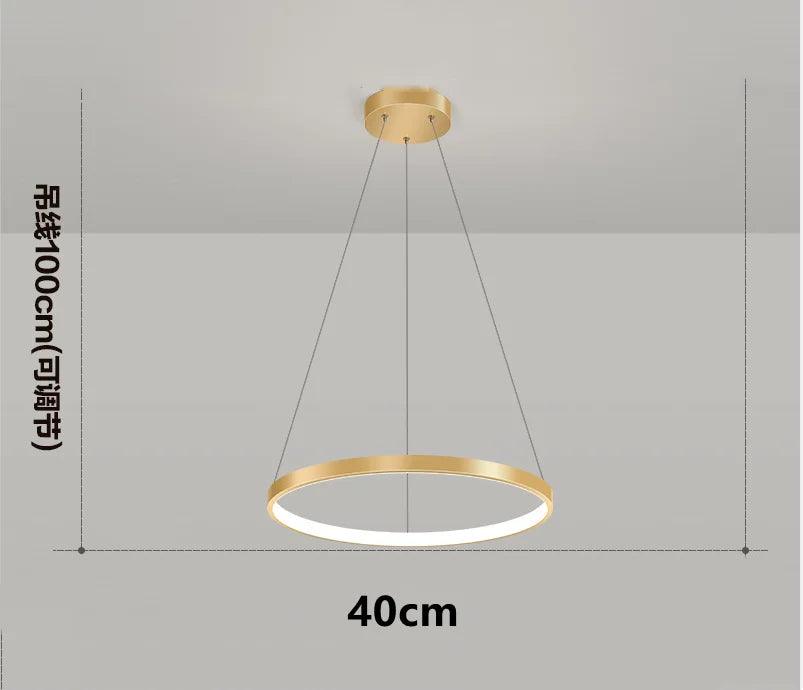 Modern Round Ring Led Pendant Light for Dining Living Room Center Table Kitchen Bedroom Minimalist Decor Hanging Lamp Fixture