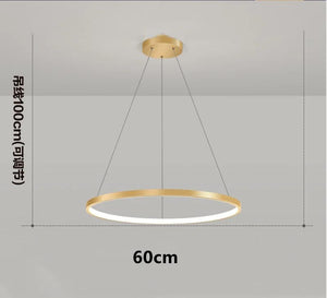 Modern Round Ring Led Pendant Light for Dining Living Room Center Table Kitchen Bedroom Minimalist Decor Hanging Lamp Fixture