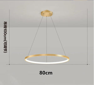 Modern Round Ring Led Pendant Light for Dining Living Room Center Table Kitchen Bedroom Minimalist Decor Hanging Lamp Fixture