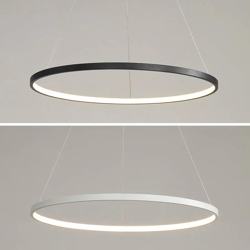 Modern Round Ring Led Pendant Light for Dining Living Room Center Table Kitchen Bedroom Minimalist Decor Hanging Lamp Fixture