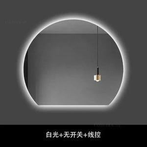 Modern Semi-circular Smart Bath Mirrors Creative Touch Bathroom Mirror Home Bedroom Special-shaped Makeup Mirrors with Led Light