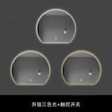 Modern Semi-circular Smart Bath Mirrors Creative Touch Bathroom Mirror Home Bedroom Special-shaped Makeup Mirrors with Led Light