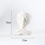 Modern Simple Ceramic Human Face Flower Vase Human Head Plant Flower Pot Nordic Art Flower Creative Vase Home Living Room Decor