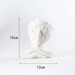 Modern Simple Ceramic Human Face Flower Vase Human Head Plant Flower Pot Nordic Art Flower Creative Vase Home Living Room Decor