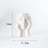 Modern Simple Ceramic Human Face Flower Vase Human Head Plant Flower Pot Nordic Art Flower Creative Vase Home Living Room Decor